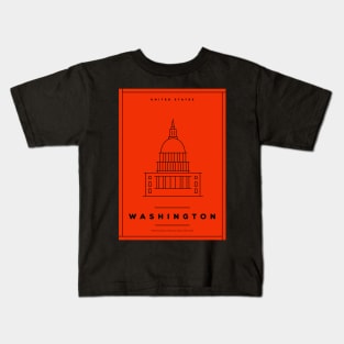 Washington DC Minimal Poster Kids T-Shirt